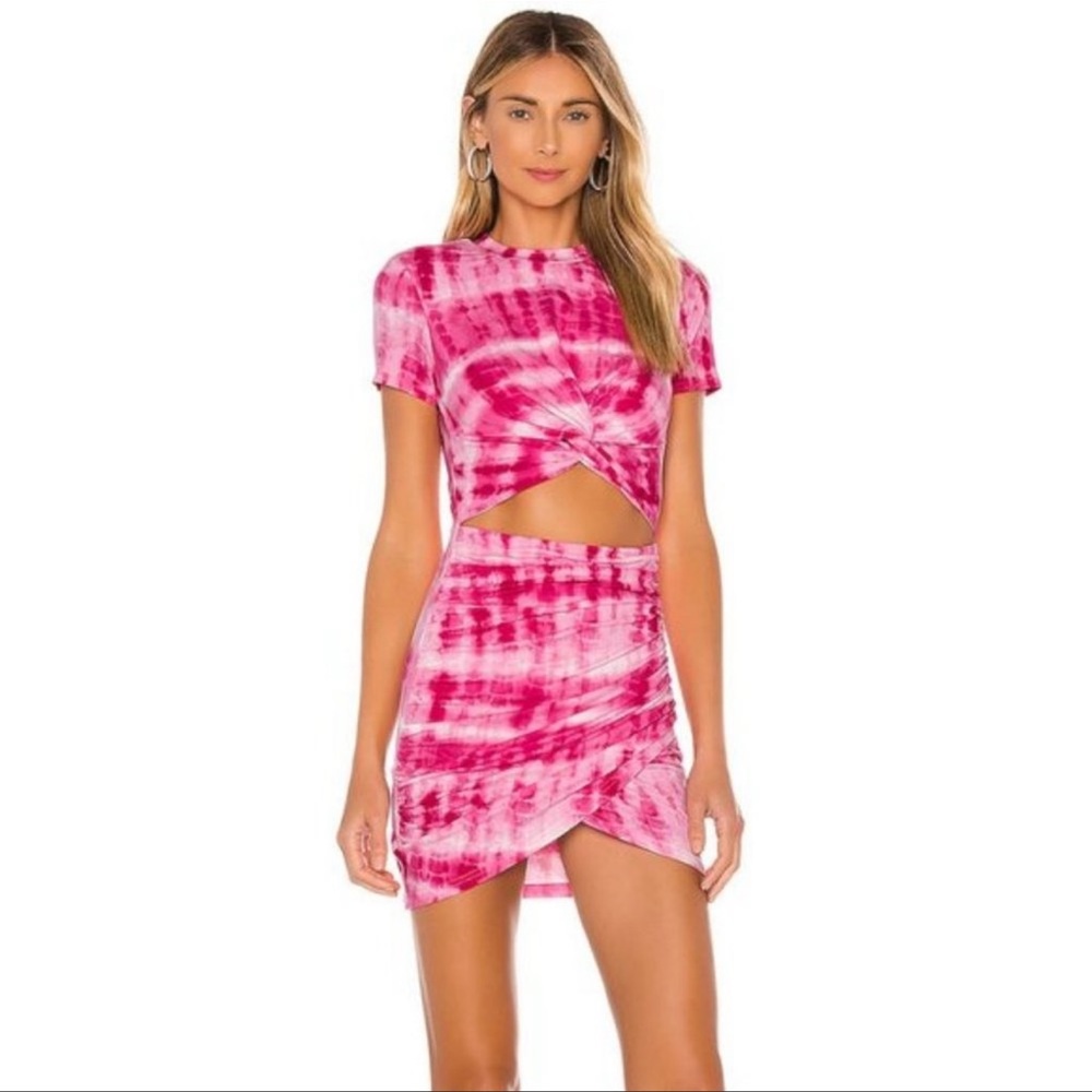 superdown Maureen Jersey Mini Dress in Pink Tie Dye xs